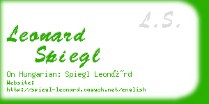 leonard spiegl business card